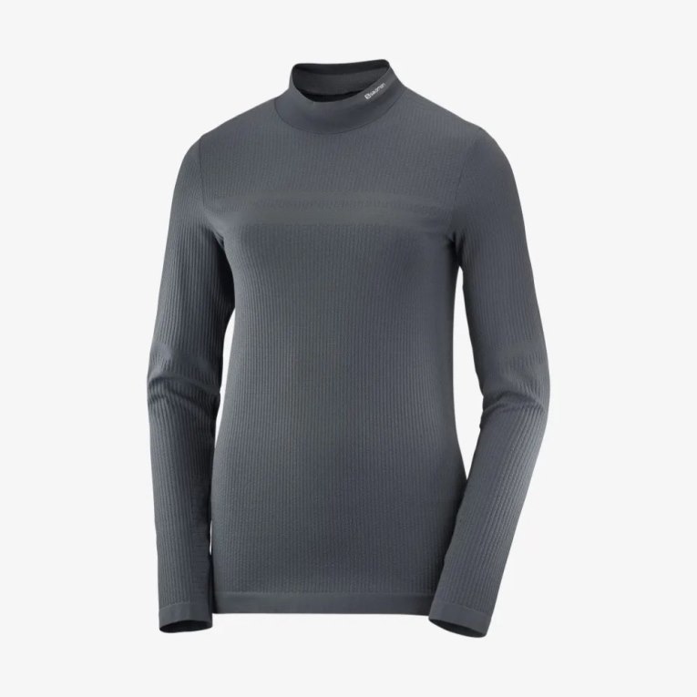 Black Salomon Essential Seamless Long Sleeve Women's T-Shirts | PH 65841Y